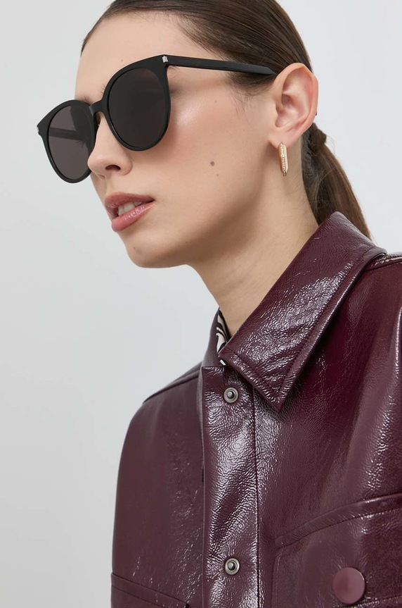 Saint Laurent okulary przeciwsłoneczne jednolita czarny SL.566/K.SLIM