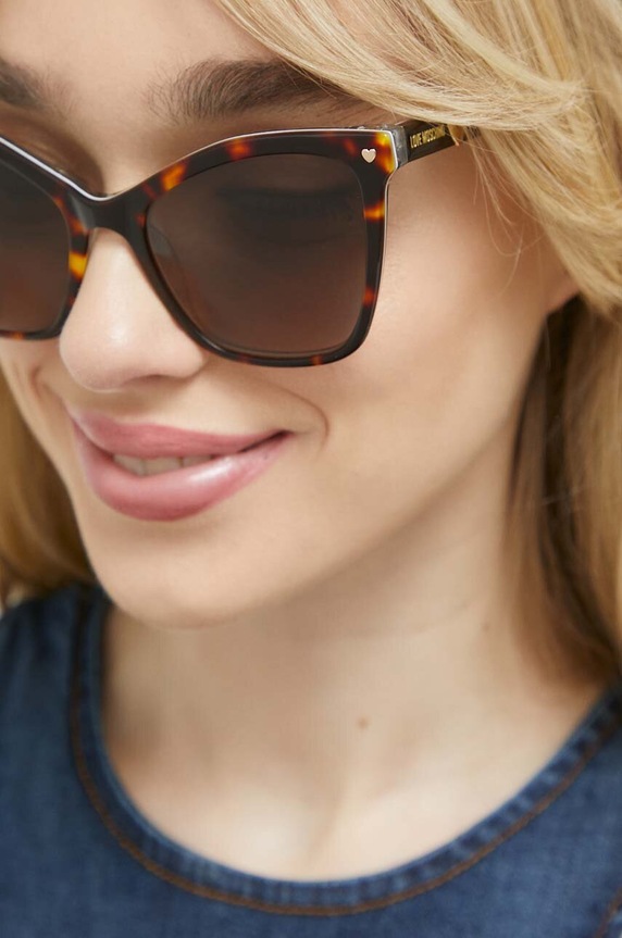 Love Moschino okulary przeciwsłoneczne kocie oczy brązowy MOL045/S