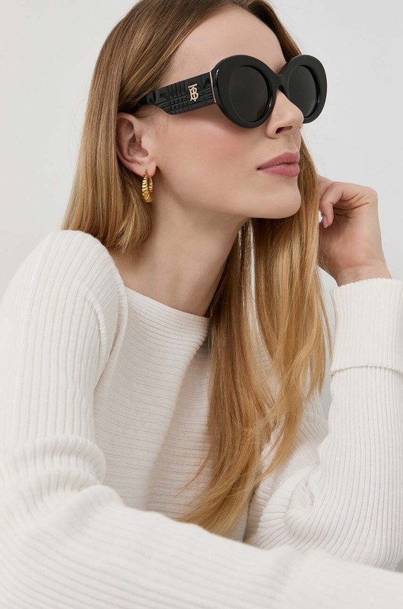 Burberry okulary przeciwsłoneczne MARGOT okrągłe czarny 0BE4370U