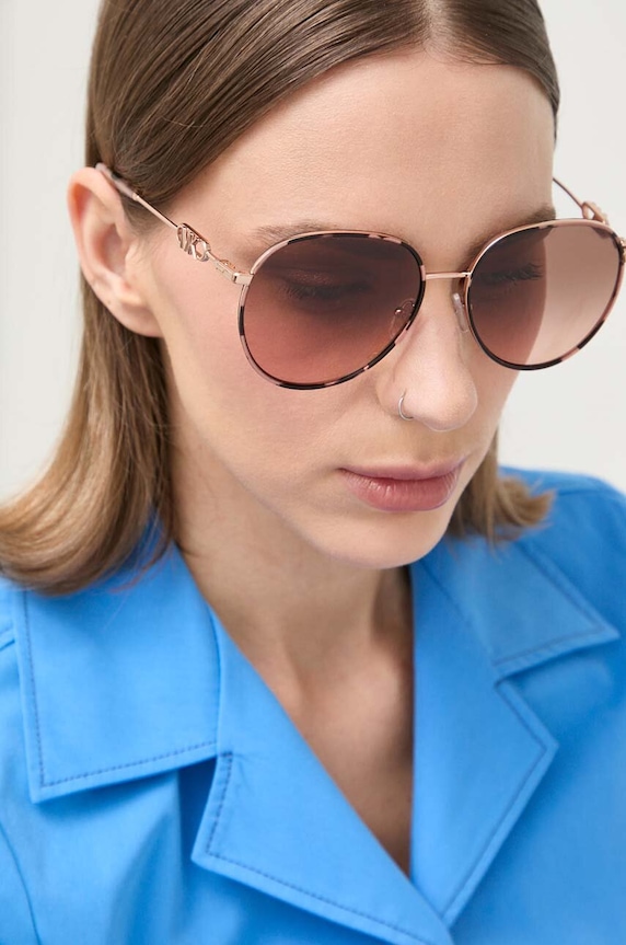 Sluneční brýle Michael Kors EMPIRE pilotky hnědá 0MK1128J