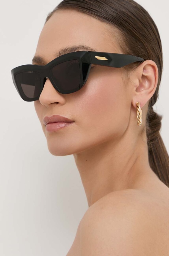 Bottega Veneta okulary przeciwsłoneczne jednolita czarny BV1218S