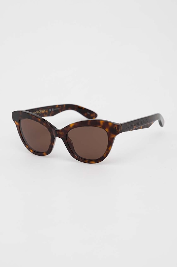 Alexander McQueen okulary przeciwsłoneczne AM0391S brązowy AA00