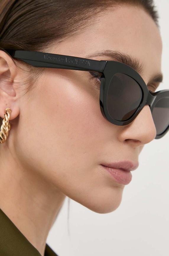 Alexander McQueen okulary przeciwsłoneczne AM0391S czarny
