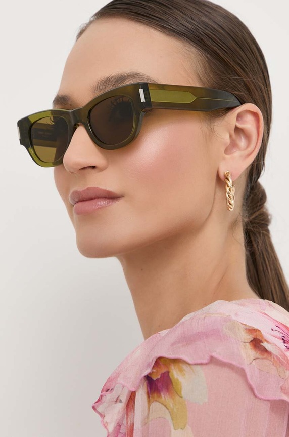 Saint Laurent okulary przeciwsłoneczne jednolita zielony SL.573