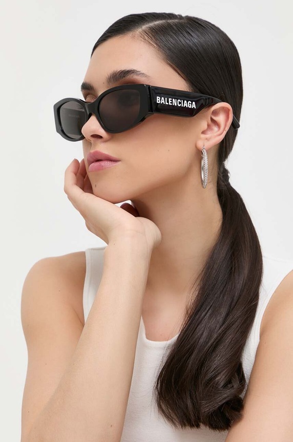 Balenciaga okulary przeciwsłoneczne jednolita czarny BB0258S