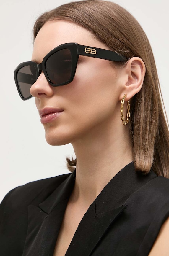 Balenciaga okulary przeciwsłoneczne jednolita czarny BB0273SA