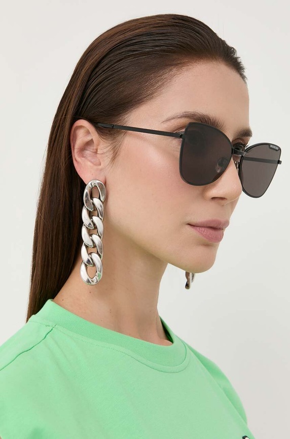 Balenciaga okulary przeciwsłoneczne jednolita czarny BB0278S