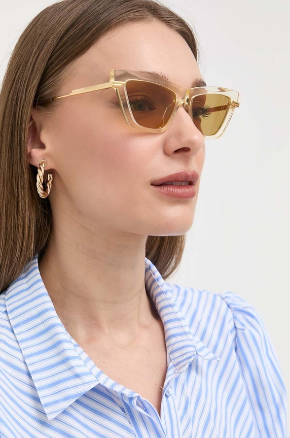Bottega Veneta okulary przeciwsłoneczne jednolita złoty BV1241S