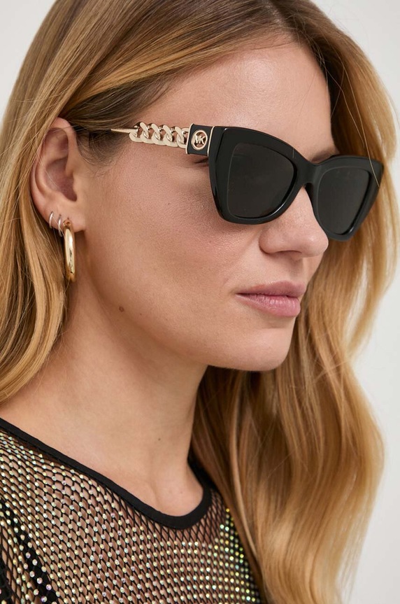 Michael Kors okulary przeciwsłoneczne MONTECITO kocie oczy czarny 0MK2205