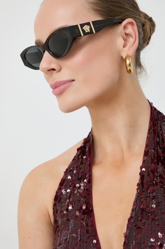 Slnečné okuliare Versace 0VE4454 hladký hnedá 0VE4454