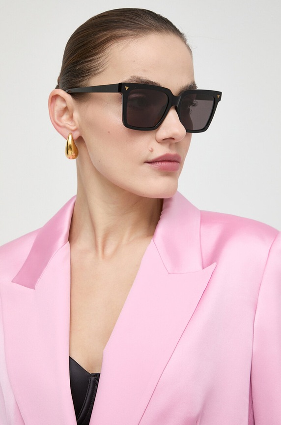 Bottega Veneta okulary przeciwsłoneczne jednolita czarny BV1254S