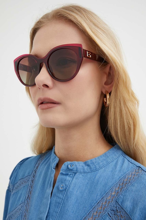 Guess okulary przeciwsłoneczne okrągłe fioletowy GU7909.5369T