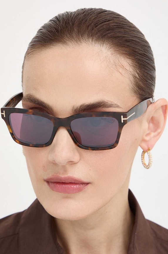 Sunčane naočale Tom Ford Mikel jednobojno smeđa FT1085.5452U