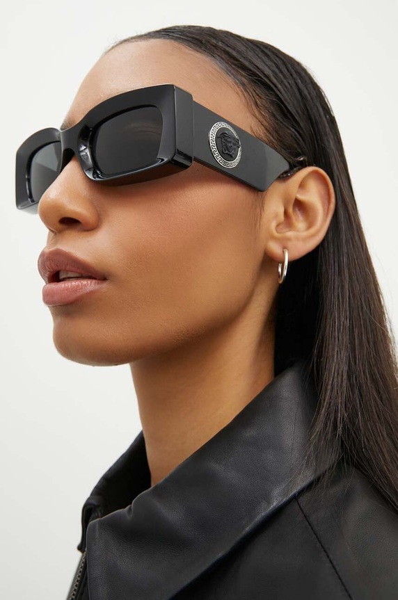 Versace okulary przeciwsłoneczne prostokątne czarny 0VE4474U