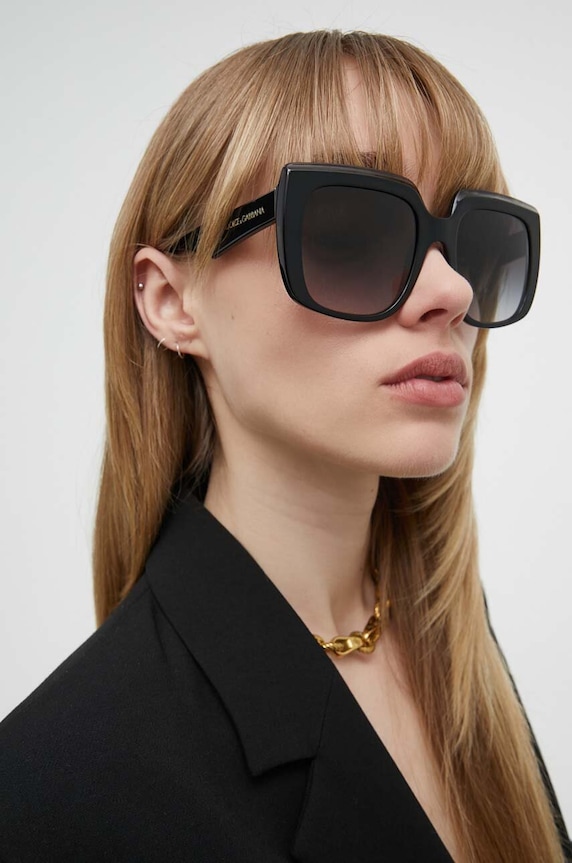 Γυαλιά ηλίου Dolce & Gabbana ορθογώνιο μαύρο 0DG4414