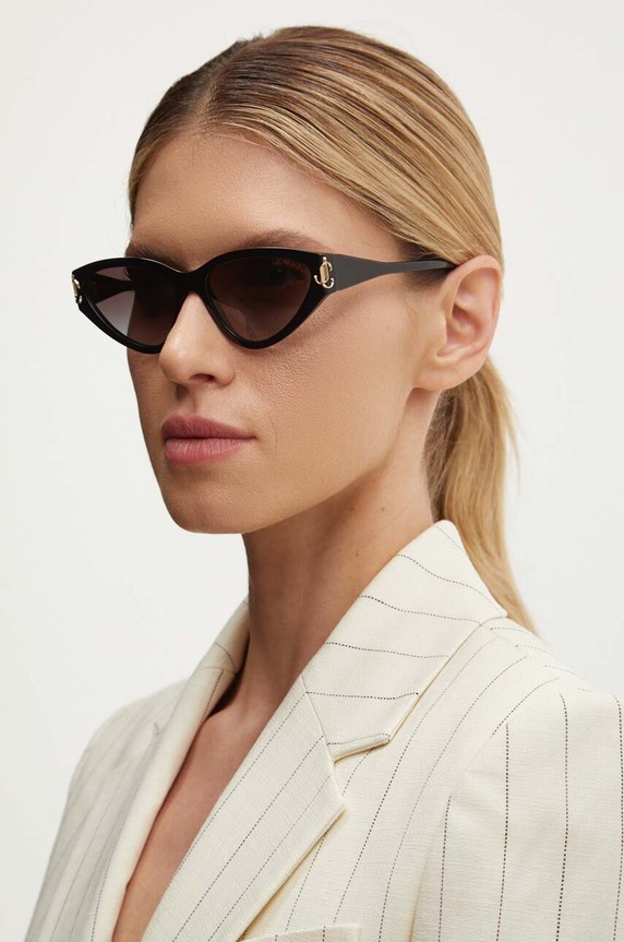 Sunčane naočale Jimmy Choo mačje oči crna 0JC5019