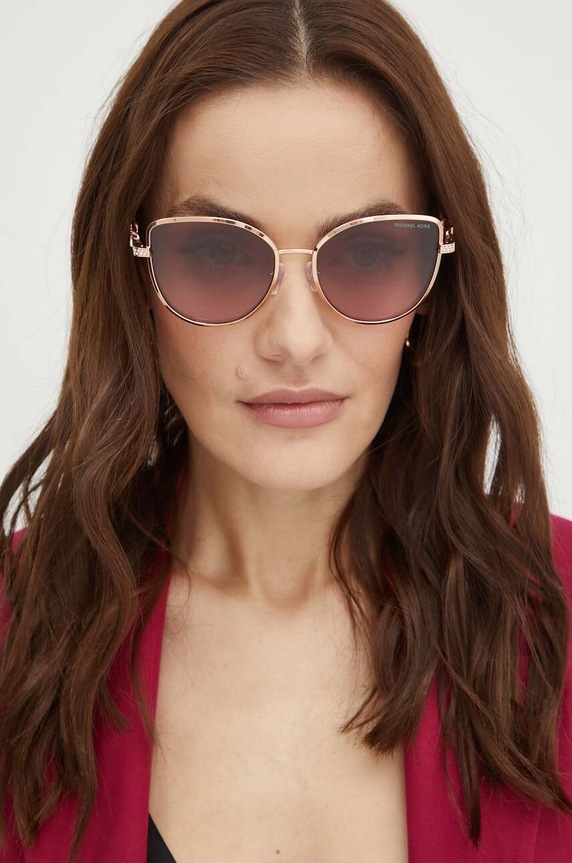 Sluneční brýle Michael Kors CATALONIA kočičí oči zlatá 0MK1144B