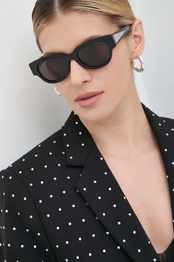 Bottega Veneta okulary przeciwsłoneczne jednolita czarny BV1278SA