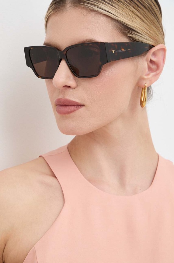 Bottega Veneta okulary przeciwsłoneczne kocie oczy brązowy BV1285S