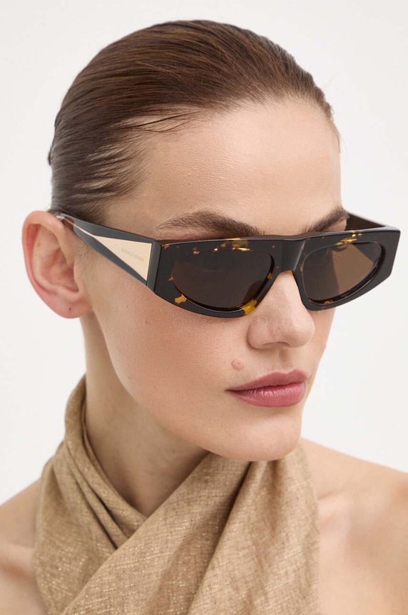 Sluneční brýle Bottega Veneta obdélníkový hnědá BV1277S