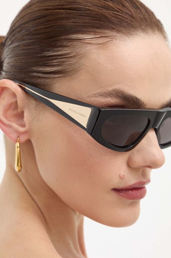 Bottega Veneta okulary przeciwsłoneczne prostokątne czarny BV1277S