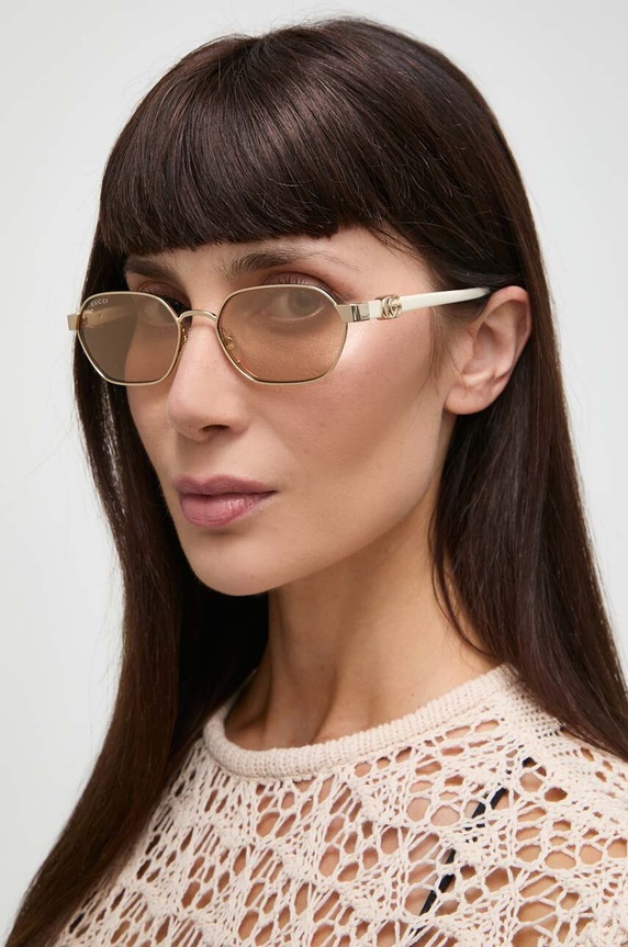 Gucci okulary przeciwsłoneczne przezroczysta beżowy GG1593S
