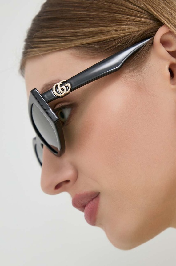 Gucci okulary przeciwsłoneczne prostokątne czarny GG1534S