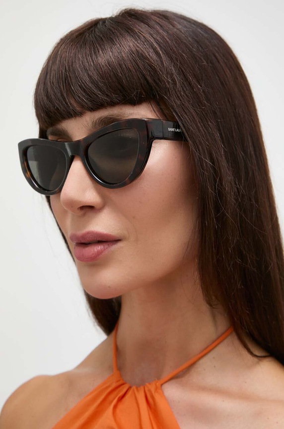 Sluneční brýle Saint Laurent jednotná hnědá SL.676