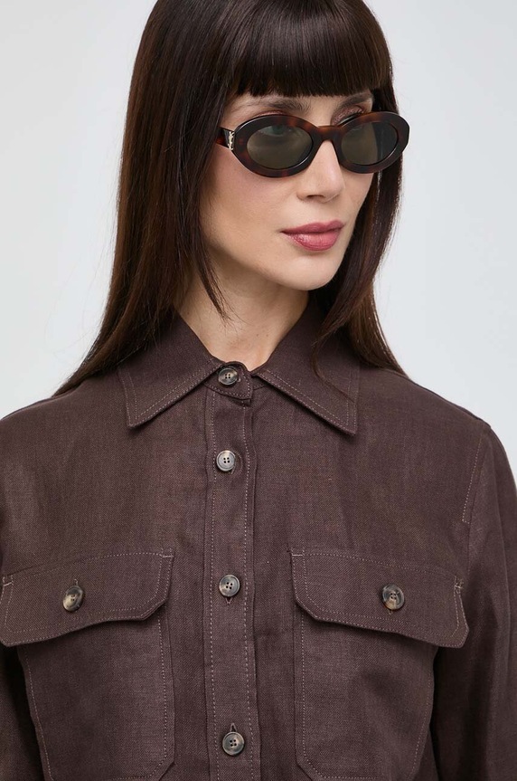 Saint Laurent okulary przeciwsłoneczne jednolita brązowy SL.M136