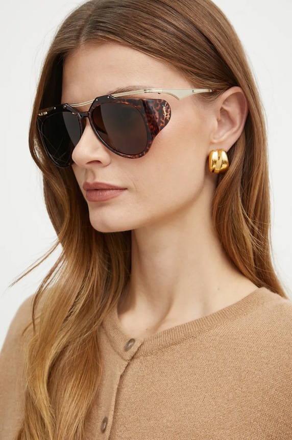 Slnečné okuliare Saint Laurent AMELIA vzorovaný hnedá SL.M137.AMELIA