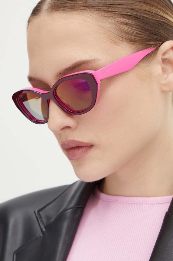 Gucci occhiali da sole a tinta unita rosa GG1638S