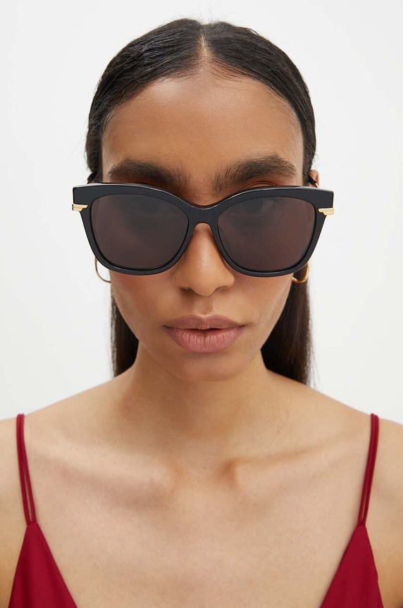 Bottega Veneta okulary przeciwsłoneczne jednolita czarny BV1296SA