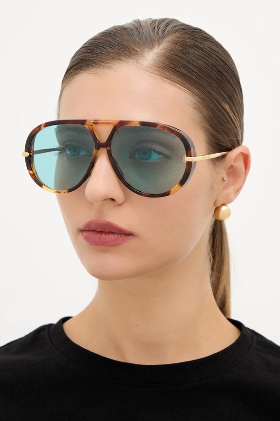 Bottega Veneta slnečné okuliare pilot dámske vzorovaný hnedá BV1273S