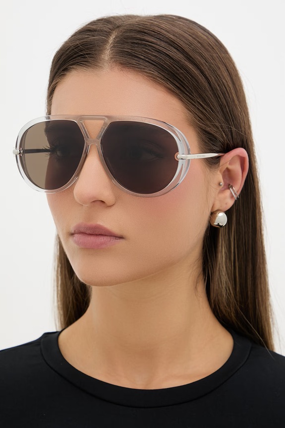 Bottega Veneta ochelari de soare aviator de damă transparent BV1273S
