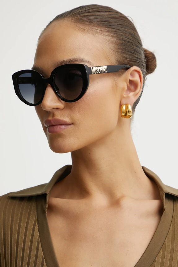 Moschino ochelari de soare rotund negru MOS173/S