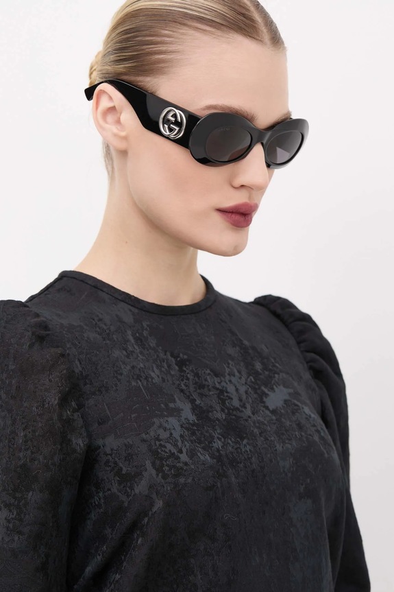 Gucci okulary przeciwsłoneczne kocie oczy czarny GG1696S