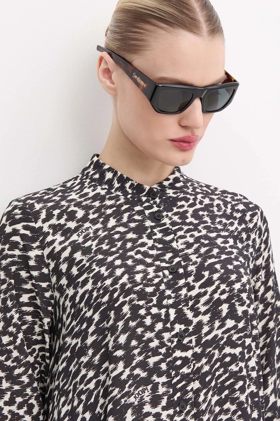 Saint Laurent ochelari de soare dreptunghiular negru SL.740