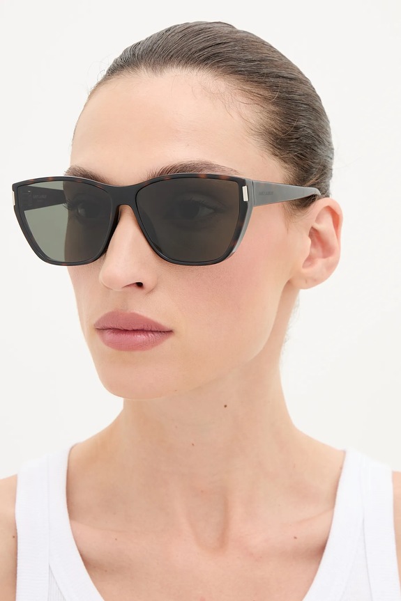 Saint Laurent okulary przeciwsłoneczne jednolita brązowy SL.758