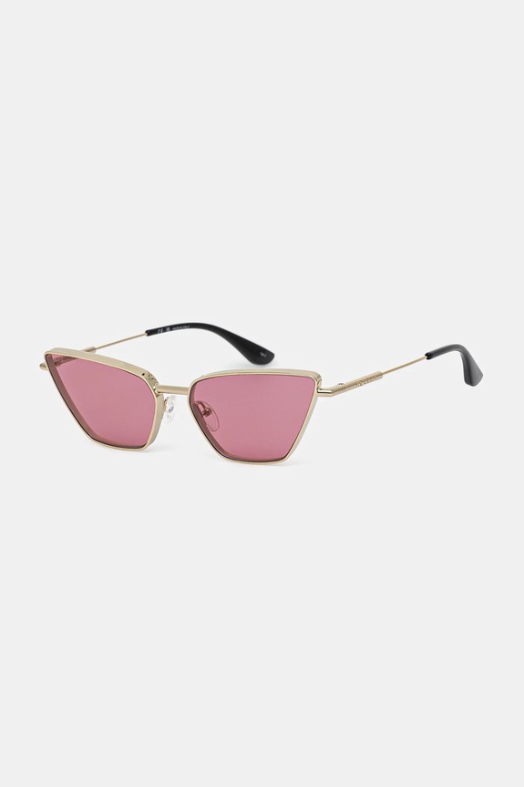 Alexander McQueen okulary przeciwsłoneczne kocie oczy złoty AM0501S