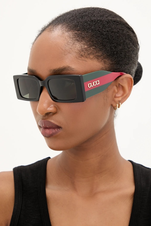 Gucci okulary przeciwsłoneczne prostokątne czarny GG1860S