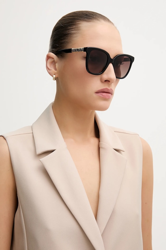 Moschino ochelari de soare dreptunghiular negru MOS178/S