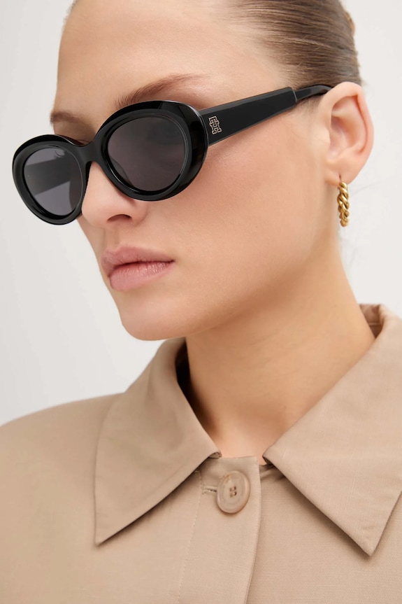 Tommy Hilfiger okulary przeciwsłoneczne okrągłe czarny TH.2207/S