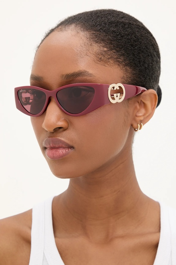 Gucci okulary przeciwsłoneczne jednolita bordowy GG1824S