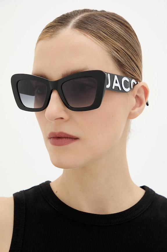 Сонцезахисні окуляри Marc Jacobs однотонна з деталлю чорний MARC.864/S