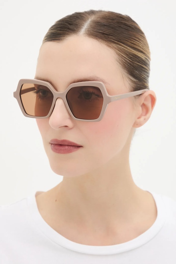 Alexander McQueen okulary przeciwsłoneczne jednolita beżowy AM0537S