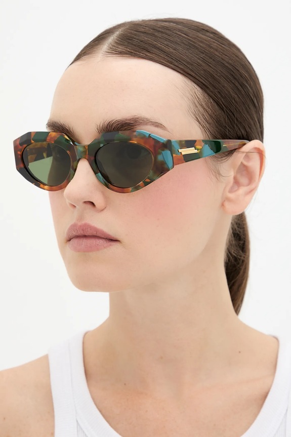 Bottega Veneta ochelari de soare geometric maro BV1392S