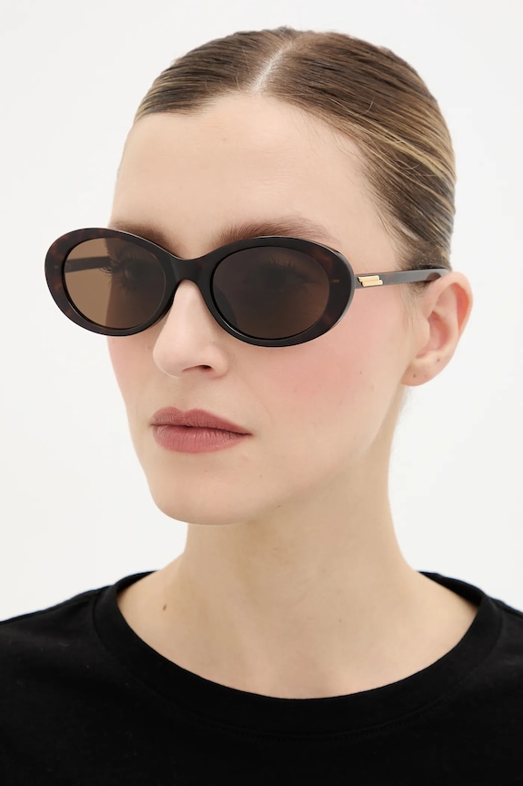 Bottega Veneta okulary przeciwsłoneczne jednolita brązowy BV1415SK
