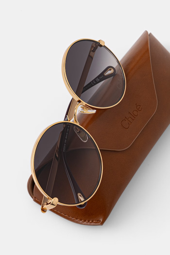 Chloe ochelari de soare rotunzi de damă aur CH0321S