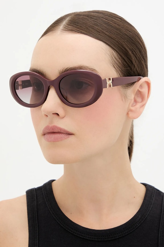 Chloé napszemüveg kerek burgundia CH0323SK