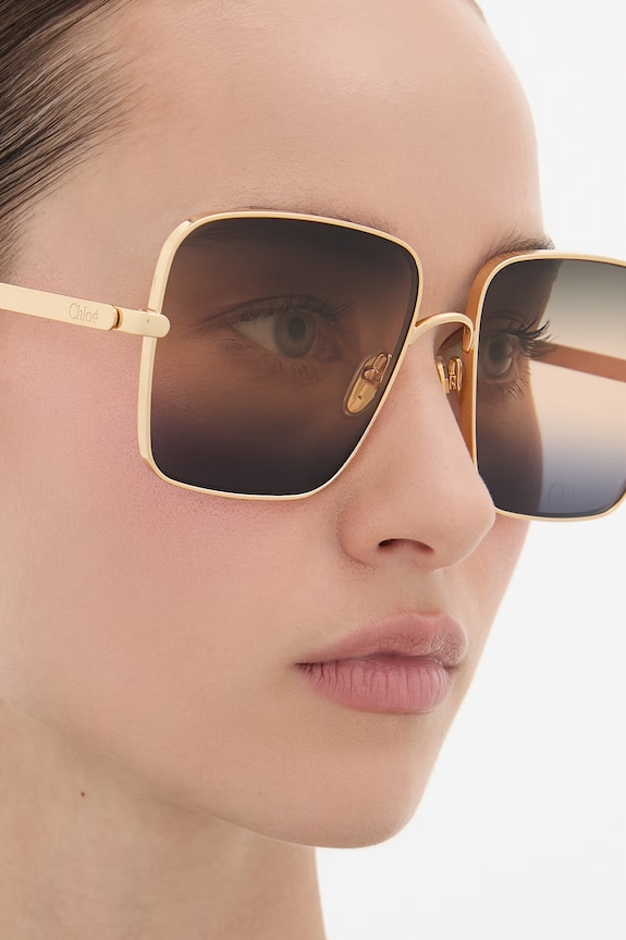 Chloe okulary przeciwsłoneczne kwadratowe damskie CH0324S złoty